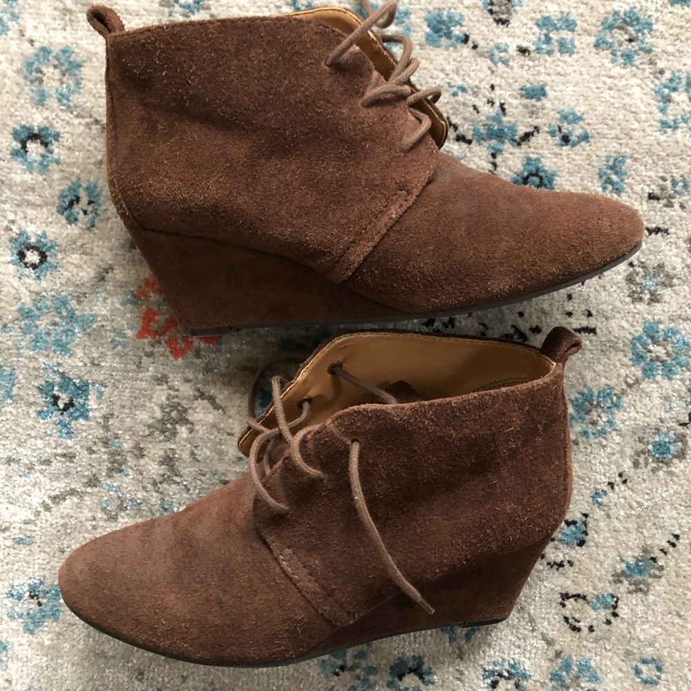 Nine West Suede Wedge Booties